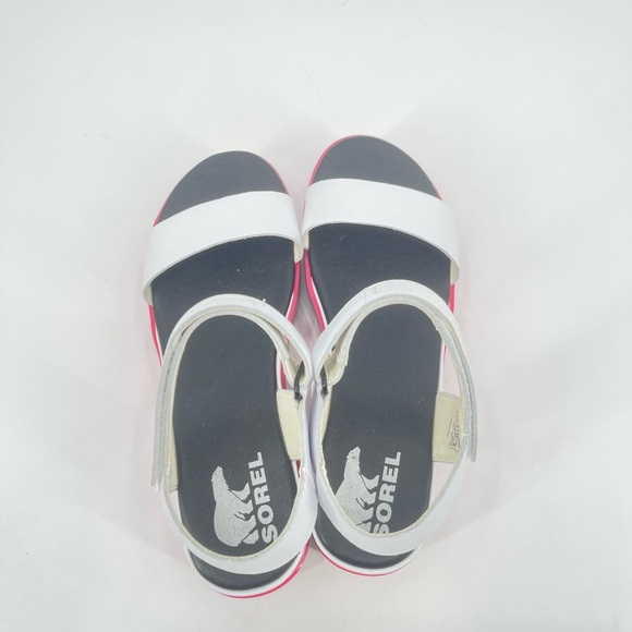 Sorel Pink and White Sandals with Adjustable Heel Strap Size 9 - Picture 4 of 6